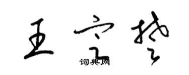 梁锦英王定楚草书个性签名怎么写