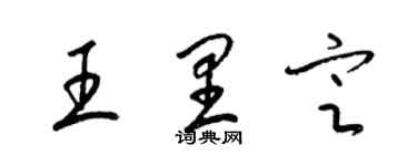 梁锦英王里定草书个性签名怎么写