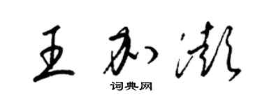 梁锦英王加澎草书个性签名怎么写