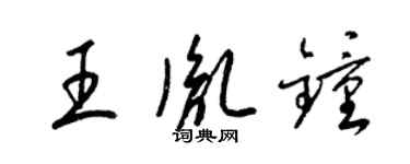 梁锦英王胤钟草书个性签名怎么写