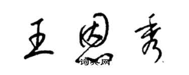 梁锦英王恩秀草书个性签名怎么写