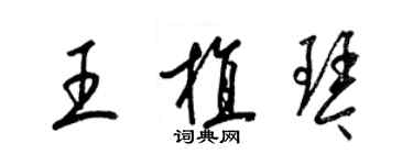 梁锦英王植琴草书个性签名怎么写