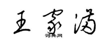 梁锦英王家满草书个性签名怎么写
