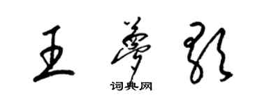 梁锦英王梦歌草书个性签名怎么写