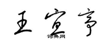 梁锦英王宜亭草书个性签名怎么写