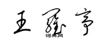 梁锦英王罗亭草书个性签名怎么写