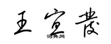 梁锦英王宜发草书个性签名怎么写