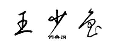 梁锦英王少鲁草书个性签名怎么写