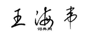 梁锦英王海韦草书个性签名怎么写