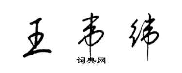 梁锦英王韦纬草书个性签名怎么写