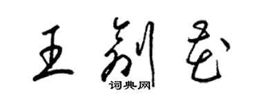 梁锦英王创花草书个性签名怎么写