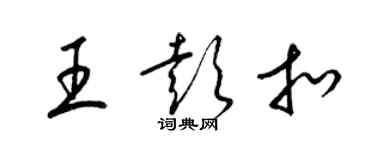 梁锦英王彭扣草书个性签名怎么写