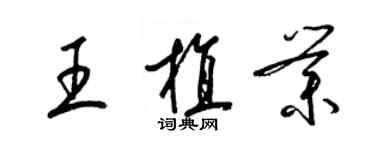 梁锦英王植业草书个性签名怎么写