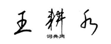 梁锦英王耕水草书个性签名怎么写