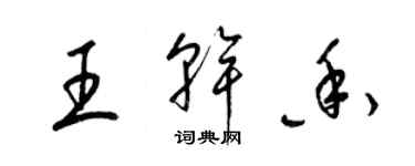 梁锦英王干香草书个性签名怎么写