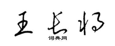梁锦英王长将草书个性签名怎么写