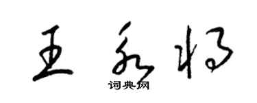 梁锦英王永将草书个性签名怎么写