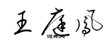 梁锦英王庭凤草书个性签名怎么写