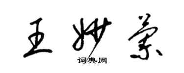 梁锦英王妙兰草书个性签名怎么写