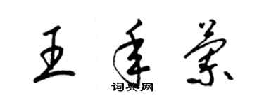梁锦英王年兰草书个性签名怎么写