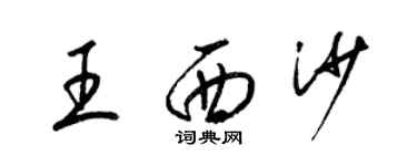 梁锦英王西沙草书个性签名怎么写