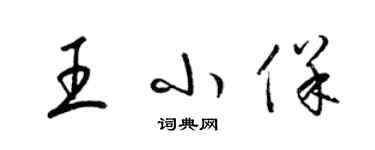 梁锦英王小保草书个性签名怎么写