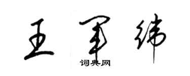 梁锦英王军纬草书个性签名怎么写