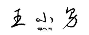 梁锦英王小男草书个性签名怎么写