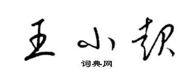 梁锦英王小起草书个性签名怎么写