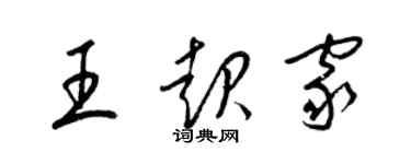 梁锦英王起家草书个性签名怎么写
