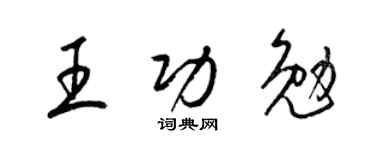 梁锦英王功勉草书个性签名怎么写