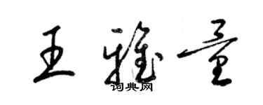 梁锦英王雅量草书个性签名怎么写