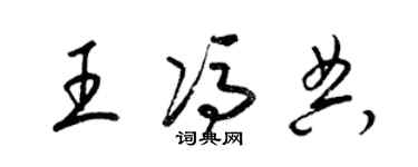 梁锦英王冯典草书个性签名怎么写