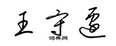 梁锦英王守迁草书个性签名怎么写