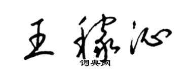 梁锦英王稼沁草书个性签名怎么写
