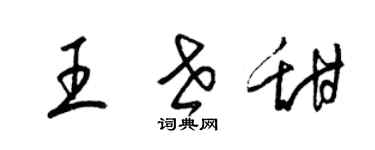 梁锦英王世甜草书个性签名怎么写