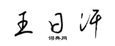 梁锦英王日汗草书个性签名怎么写