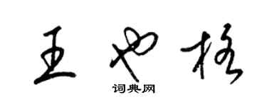 梁锦英王也格草书个性签名怎么写