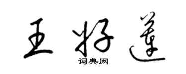 梁锦英王好莲草书个性签名怎么写