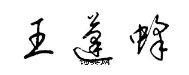 梁锦英王蓬蜂草书个性签名怎么写