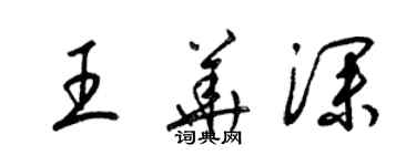 梁锦英王华深草书个性签名怎么写