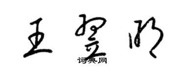 梁锦英王翌明草书个性签名怎么写