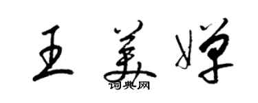 梁锦英王美婵草书个性签名怎么写