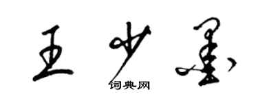 梁锦英王少墨草书个性签名怎么写