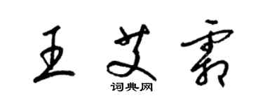 梁锦英王艾霜草书个性签名怎么写