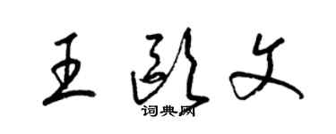 梁锦英王欧文草书个性签名怎么写