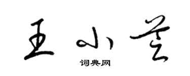 梁锦英王小芝草书个性签名怎么写