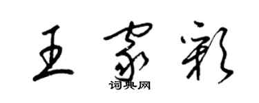 梁锦英王家彩草书个性签名怎么写