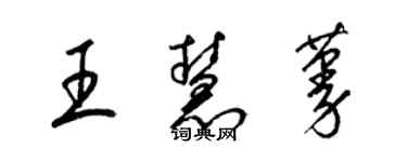 梁锦英王慧蔓草书个性签名怎么写