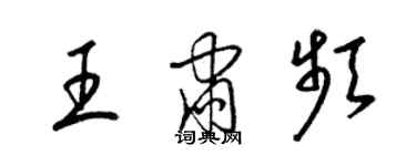 梁锦英王肃频草书个性签名怎么写